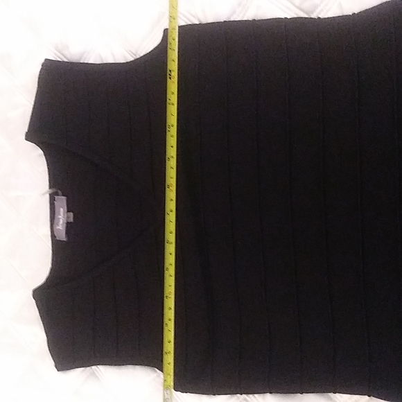 Nieman Marcus Ribbed Bodycon Black Stretch Dress Sz: S - Picture 4 of 8
